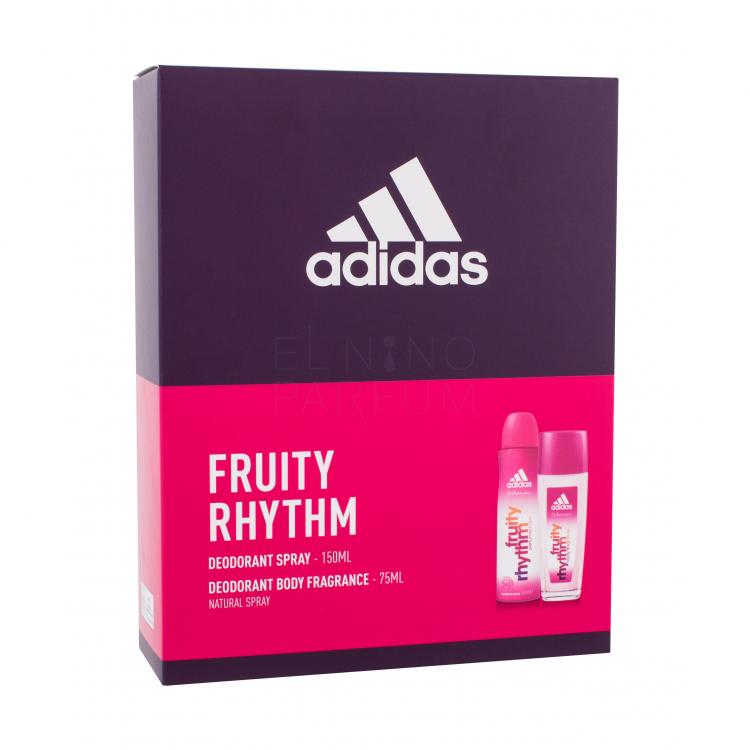 Adidas Fruity Rhythm For Women Zestaw dla kobiet Dezodorant w szkle 75 ml + deospray 150 ml Uszkodzone pudełko