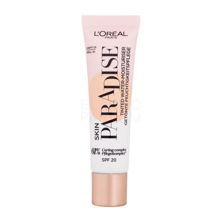L&#039;Oréal Paris Skin Paradise Tinted Water-Moisturiser SPF20 Podkład dla kobiet 30 ml Odcień 01 Light