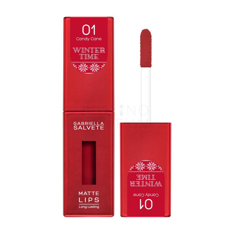 Gabriella Salvete Winter Time Matte Lips Pomadka dla kobiet 4,5 ml Odcień 01 Candy Cane