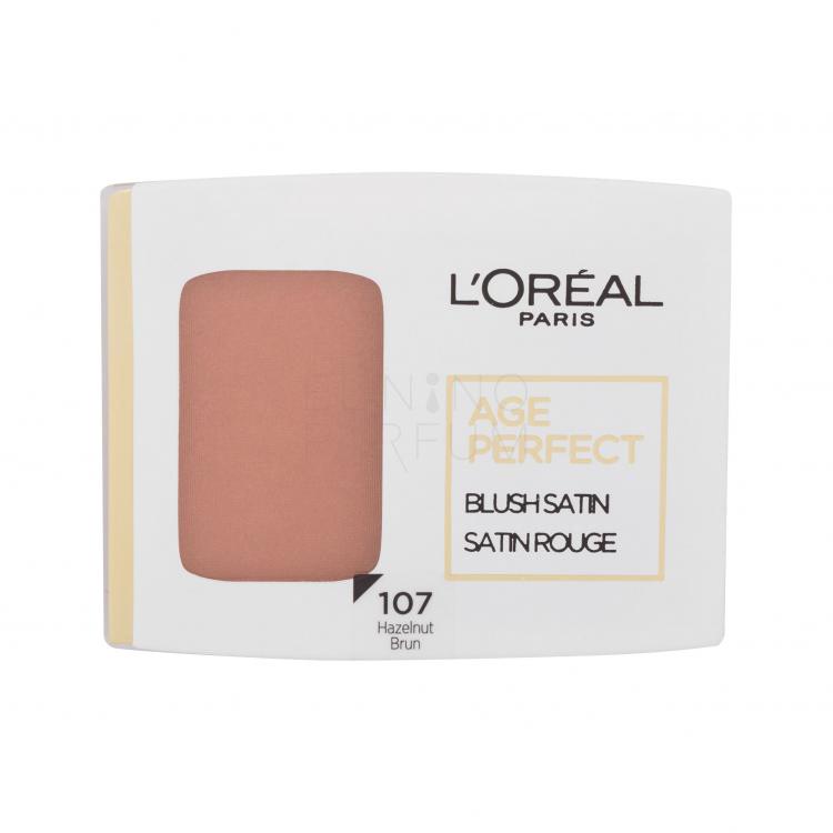 L&#039;Oréal Paris Age Perfect Blush Satin Róż dla kobiet 5 g Odcień 107 Hazelnut