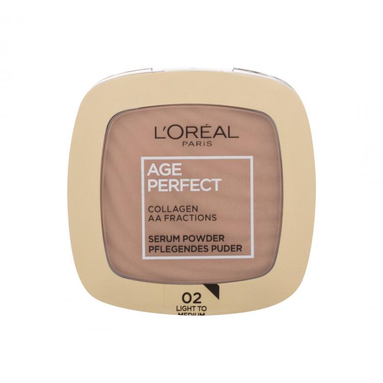 L&#039;Oréal Paris Age Perfect Serum Powder Puder dla kobiet 9 g Odcień 02 Light To Medium