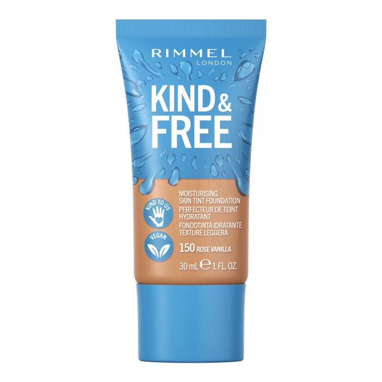 Rimmel London Kind &amp; Free Skin Tint Foundation Podkład dla kobiet 30 ml Odcień 150 Rose Vanilla