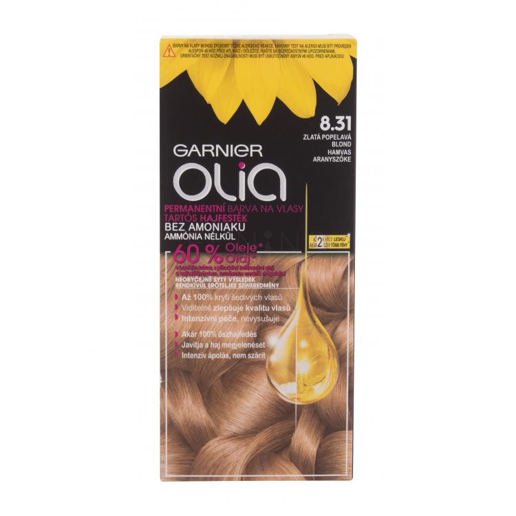 Garnier Olia Permanent Hair Color Farba do włosów dla kobiet 50 g Odcień 8,31 Golden Ashy Blonde Uszkodzone pudełko