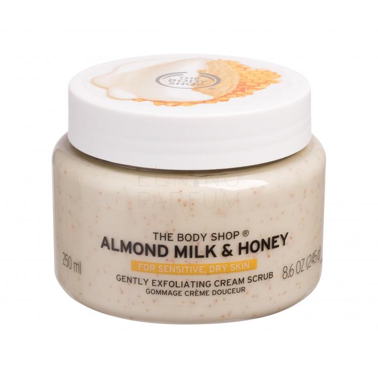 The Body Shop Almond Milk &amp; Honey Gently Exfoliating Cream Scrub Peeling do ciała dla kobiet 250 ml