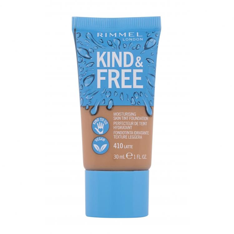 Rimmel London Kind &amp; Free Skin Tint Foundation Podkład dla kobiet 30 ml Odcień 410 Latte