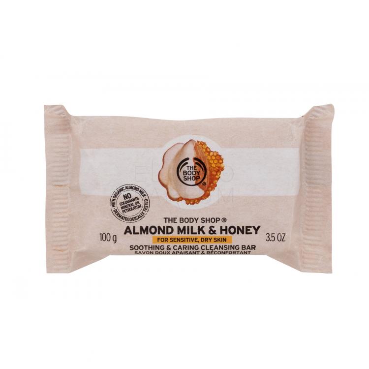 The Body Shop Almond Milk &amp; Honey Soothing &amp; Caring Cleansing Bar Mydło w kostce dla kobiet 100 g