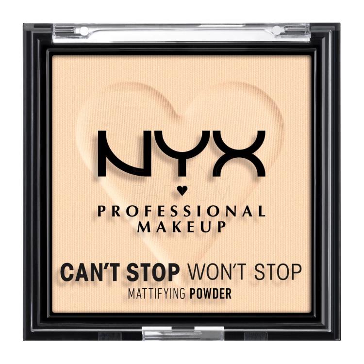 NYX Professional Makeup Can&#039;t Stop Won&#039;t Stop Mattifying Powder Puder dla kobiet 6 g Odcień 01 Fair