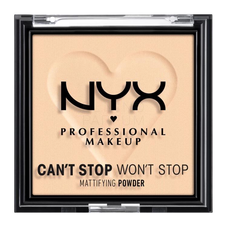 NYX Professional Makeup Can&#039;t Stop Won&#039;t Stop Mattifying Powder Puder dla kobiet 6 g Odcień 02 Light