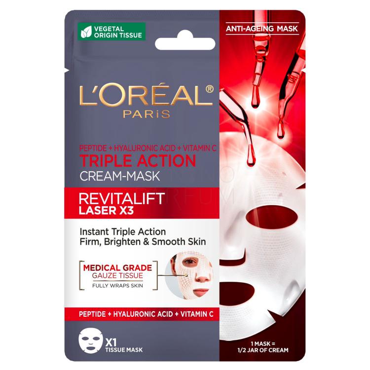 L&#039;Oréal Paris Revitalift Laser X3 Triple Action Tissue Mask Maseczka do twarzy dla kobiet 28 g