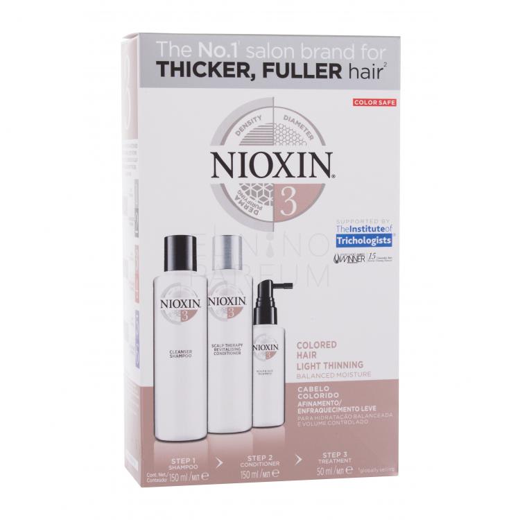 Nioxin System 3 Zestaw dla kobiet 150ml System 3 Cleanser Shampoo + 150ml System 3 Scalp Revitaliser Conditioner + 50ml System 3 Scalp Treatment
