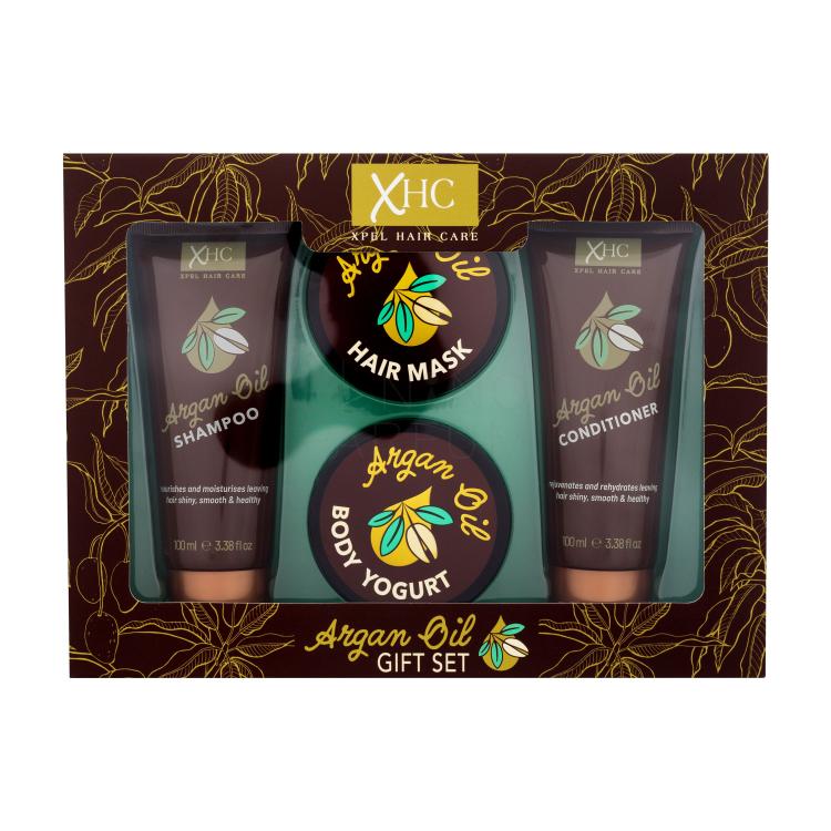 Xpel Argan Oil Gift Set Zestaw Szampon Argan Oil 100 ml + Odżywka Argan Oil 100 ml + Maska do włosów Argan Oil 50 ml + Jogurt do ciała Argan Oil 50 ml