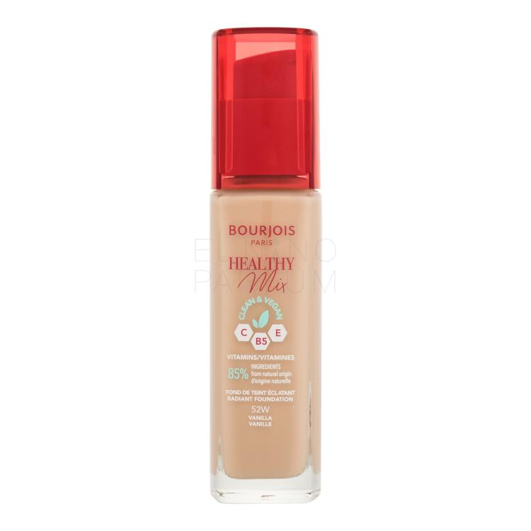 BOURJOIS Paris Healthy Mix Clean &amp; Vegan Radiant Foundation Podkład dla kobiet 30 ml Odcień 52W Vanilla