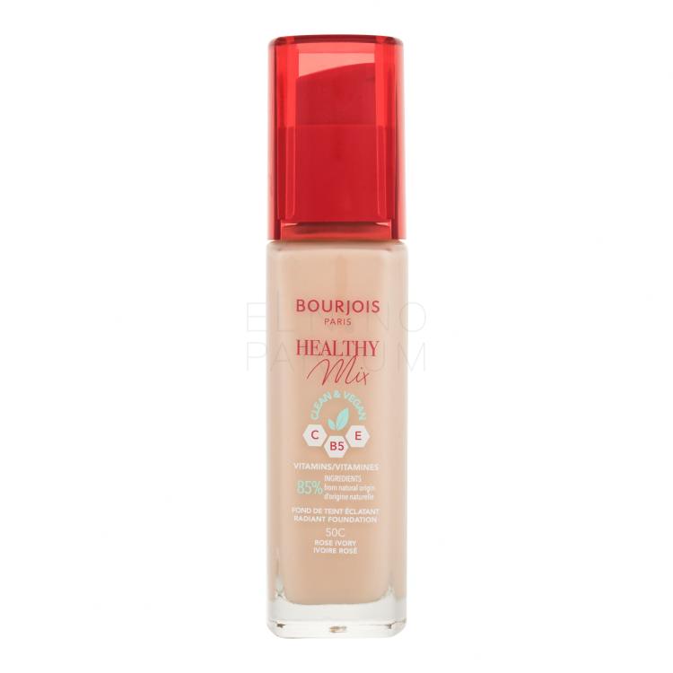 BOURJOIS Paris Healthy Mix Clean &amp; Vegan Radiant Foundation Podkład dla kobiet 30 ml Odcień 50C Rose Ivory