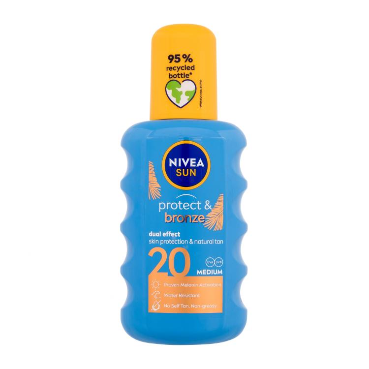 Nivea Sun Protect &amp; Bronze Sun Spray SPF20 Preparat do opalania ciała 200 ml