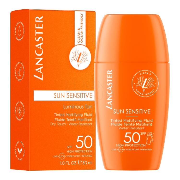 Lancaster Sun Sensitive Tinted Mattifying Fluid SPF50 Preparat do opalania twarzy dla kobiet 30 ml