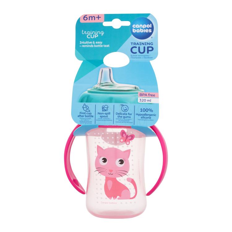 Canpol babies Cute Animals Training Cup Cat Kubek dla dzieci 320 ml