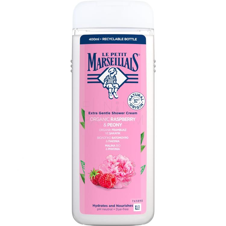 Le Petit Marseillais Extra Gentle Shower Cream Organic Raspberry &amp; Peony Krem pod prysznic 400 ml