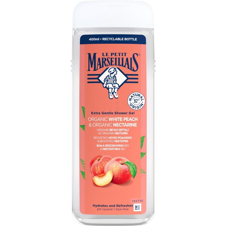 Le Petit Marseillais Extra Gentle Shower Gel Organic White Peach &amp; Organic Nectarine Żel pod prysznic 400 ml