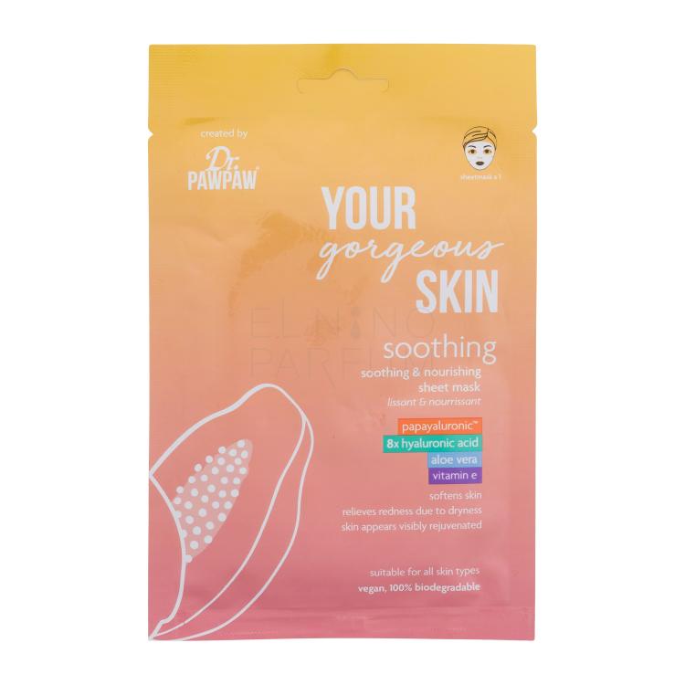 Dr. PAWPAW Your Gorgeous Skin Soothing Sheet Mask Maseczka do twarzy dla kobiet 25 ml