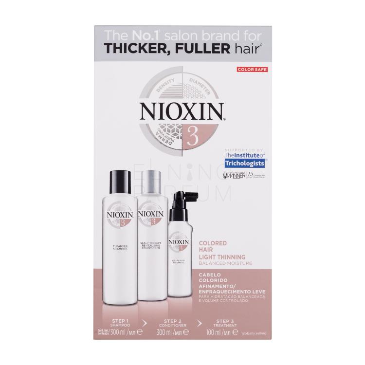 Nioxin System 3 Zestaw szampon System 3 Cleanser Shampoo 300 ml + odżywka System 3 Revitalising Conditioner 300 ml + kuracja do włosów System 3 Scalp &amp; Hair Treatment 100 ml