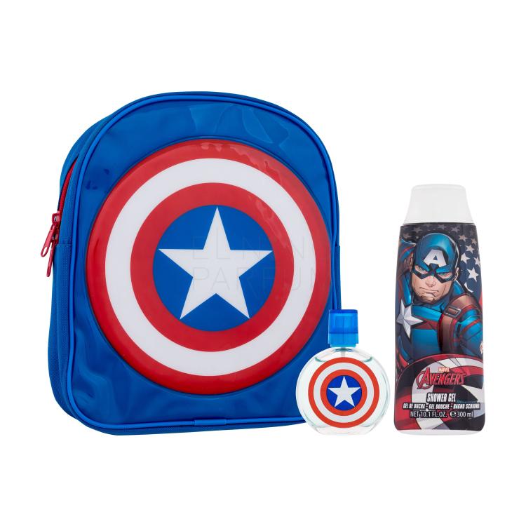 Marvel Captain America Zestaw woda toaletowa 50 ml + żel pod prysznic 300 ml + plecak