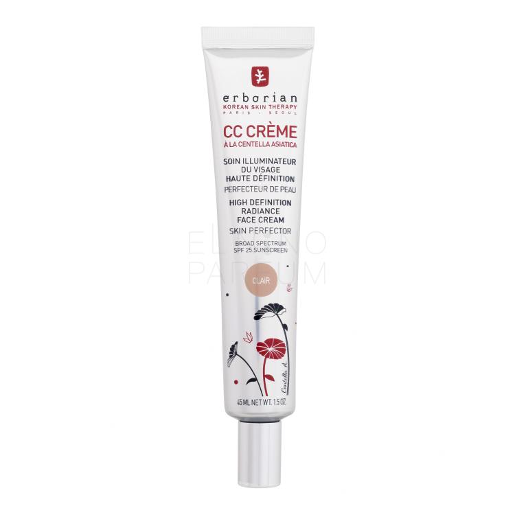 Erborian CC Crème High Definition Radiance Face Cream SPF25 Krem CC dla kobiet 45 ml Odcień Clair