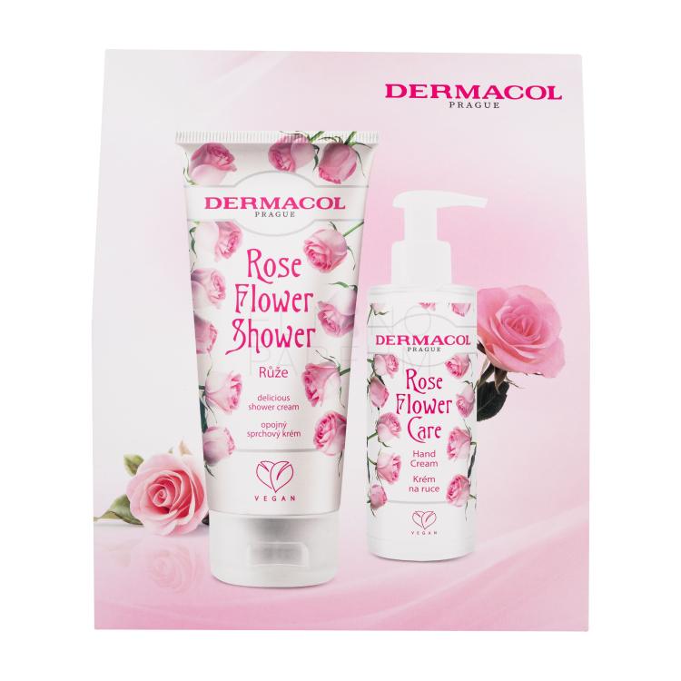 Dermacol Rose Flower Zestaw krem pod prysznic Rose Flower Shower 200 ml + krem do rąk Rose Flower Care 150 ml