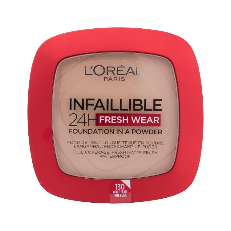 L&#039;Oréal Paris Infaillible 24H Fresh Wear Foundation In A Powder Podkład dla kobiet 9 g Odcień 130 True Beige