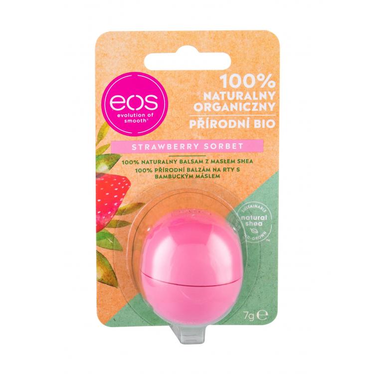 EOS Organic Balsam do ust dla kobiet 7 g Odcień Strawberry Sorbet