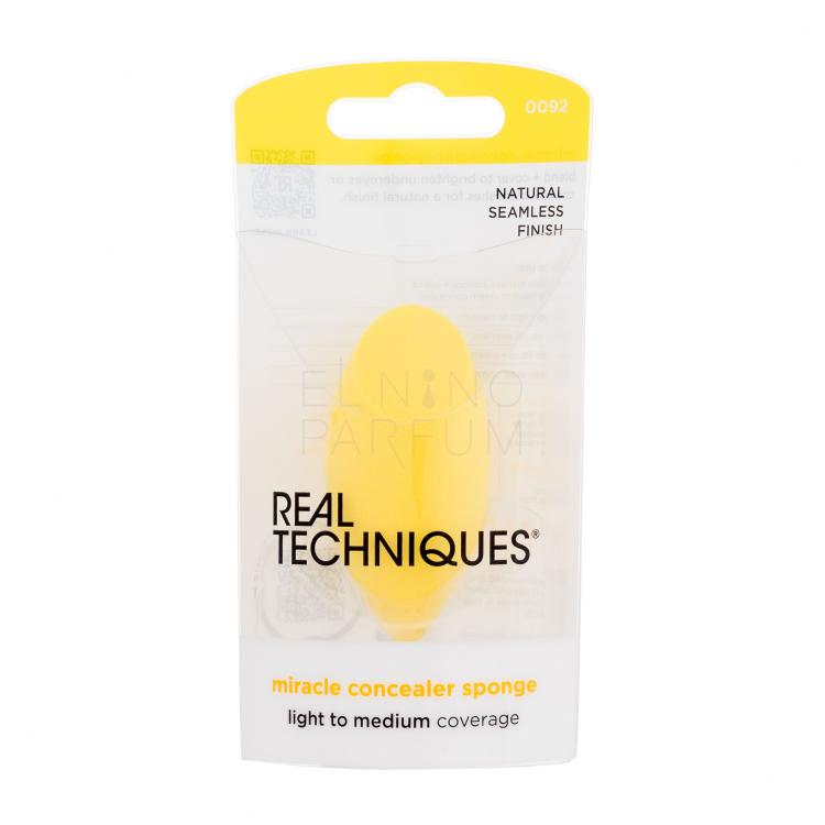 Real Techniques Miracle Concealer Sponge Yellow Aplikator dla kobiet 1 szt