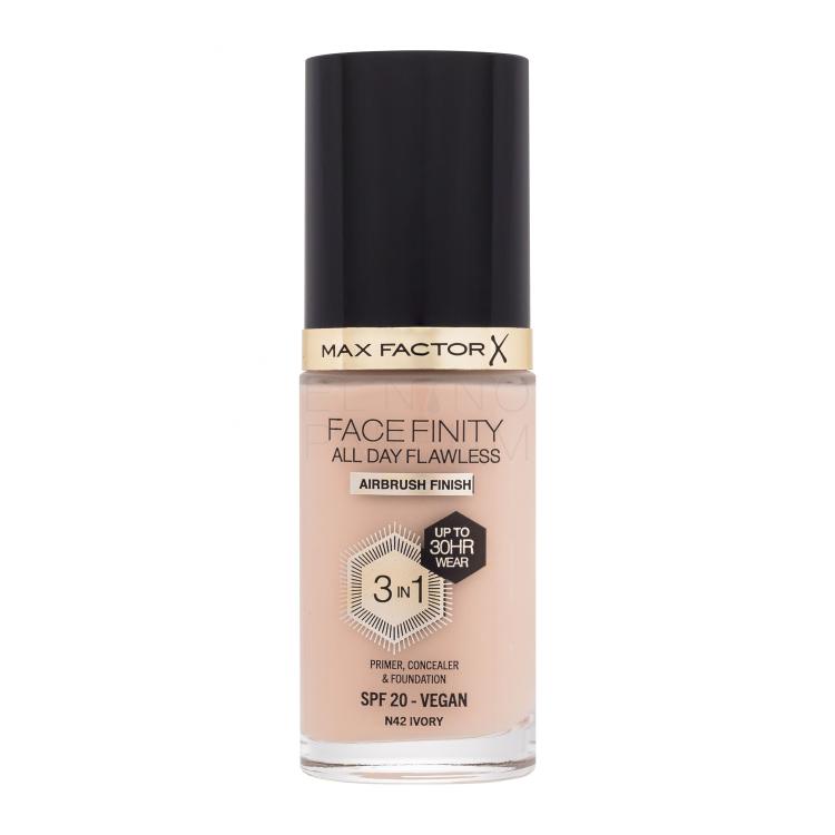 Max Factor Facefinity All Day Flawless SPF20 Podkład dla kobiet 30 ml Odcień N42 Ivory