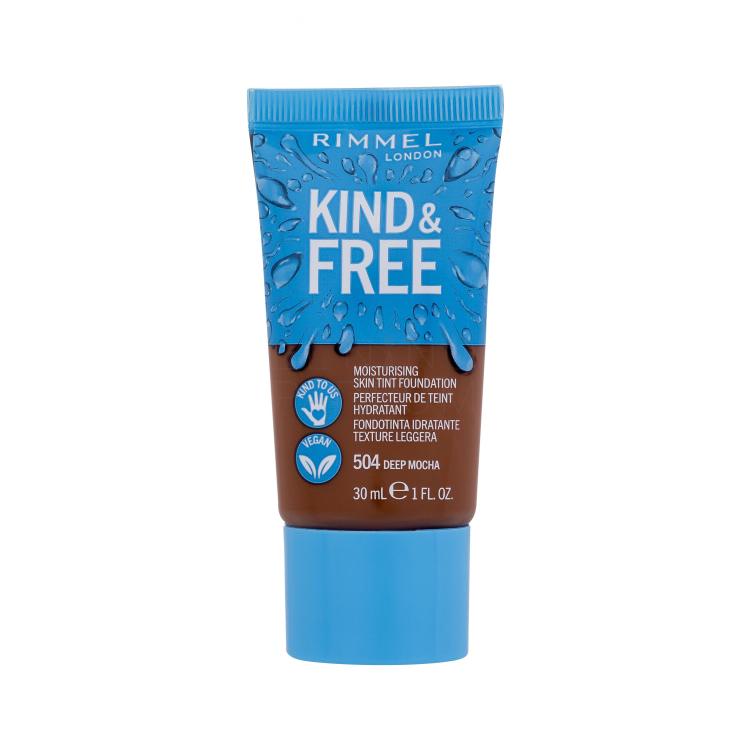 Rimmel London Kind &amp; Free Skin Tint Foundation Podkład dla kobiet 30 ml Odcień 504 Deep Mocha
