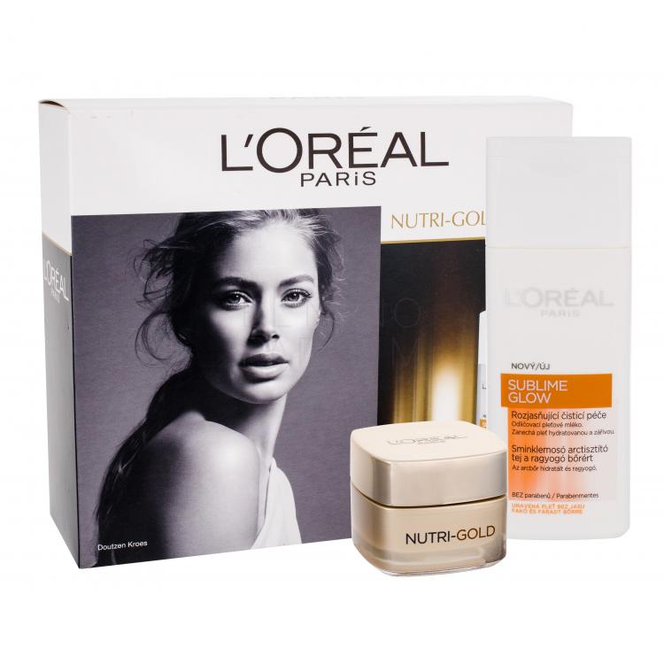 L&#039;Oréal Paris Nutri-Gold Zestaw 50ml Nutri Gold Day Cream + 200ml Sublime Glow Cleansing Milk