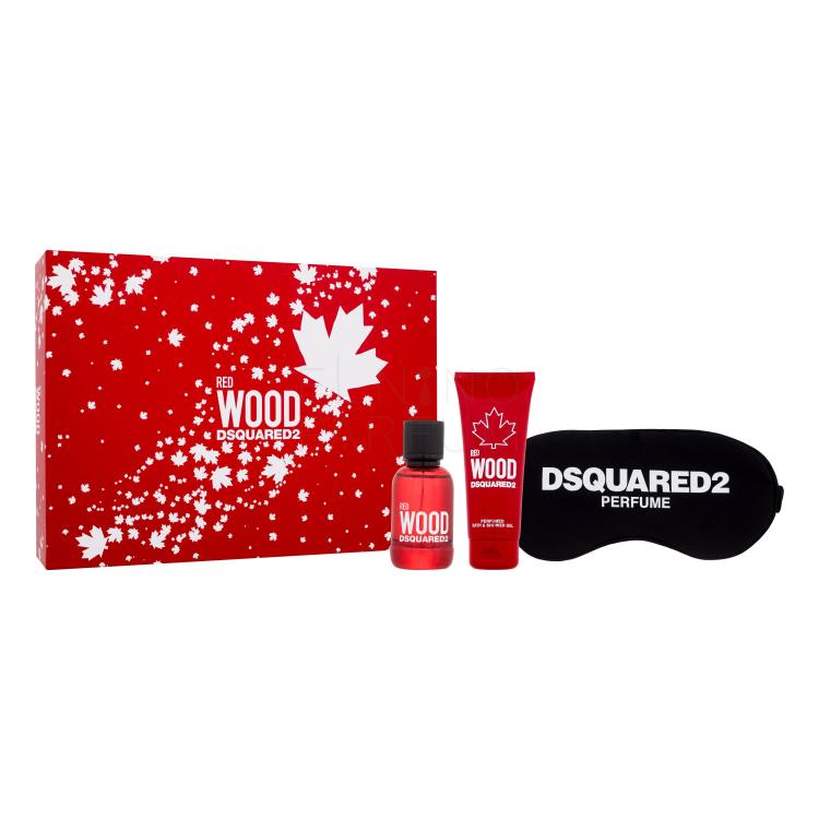 Dsquared2 Red Wood Zestaw woda toaletowa 50 ml + żel pod prysznic 100 ml + maska na noc