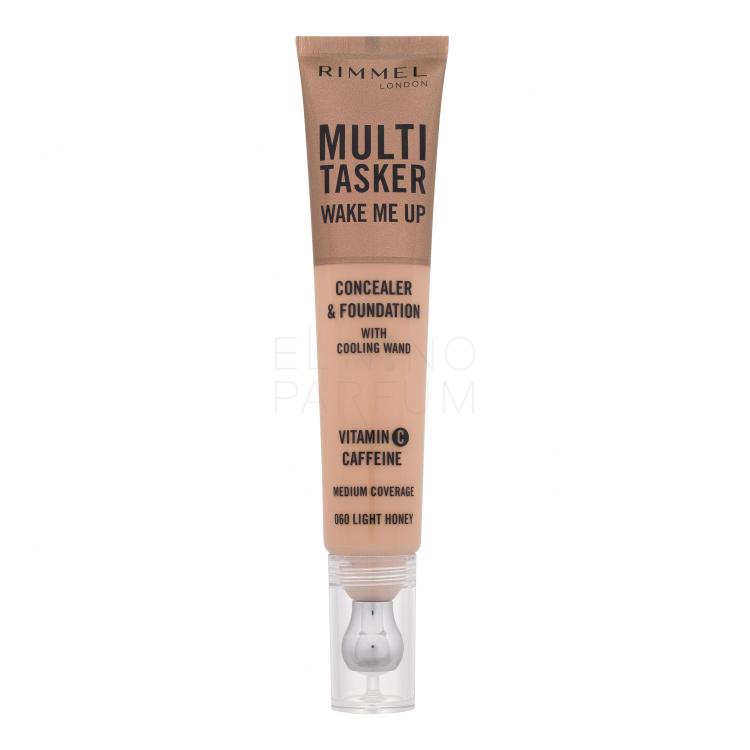 Rimmel London Multi Tasker Wake Me Up Concealer &amp; Foundation Korektor dla kobiet 20 ml Odcień 060 Light Honey