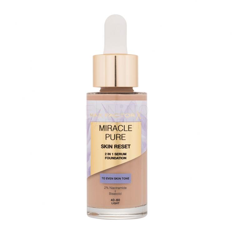 Max Factor Miracle Pure Skin Reset 2in1 Serum Foundation Podkład dla kobiet 30 ml Odcień 40-60 Light
