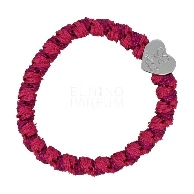 By Eloise London Woven Silver Heart Gumka do włosów dla kobiet 1 szt Odcień Magenta