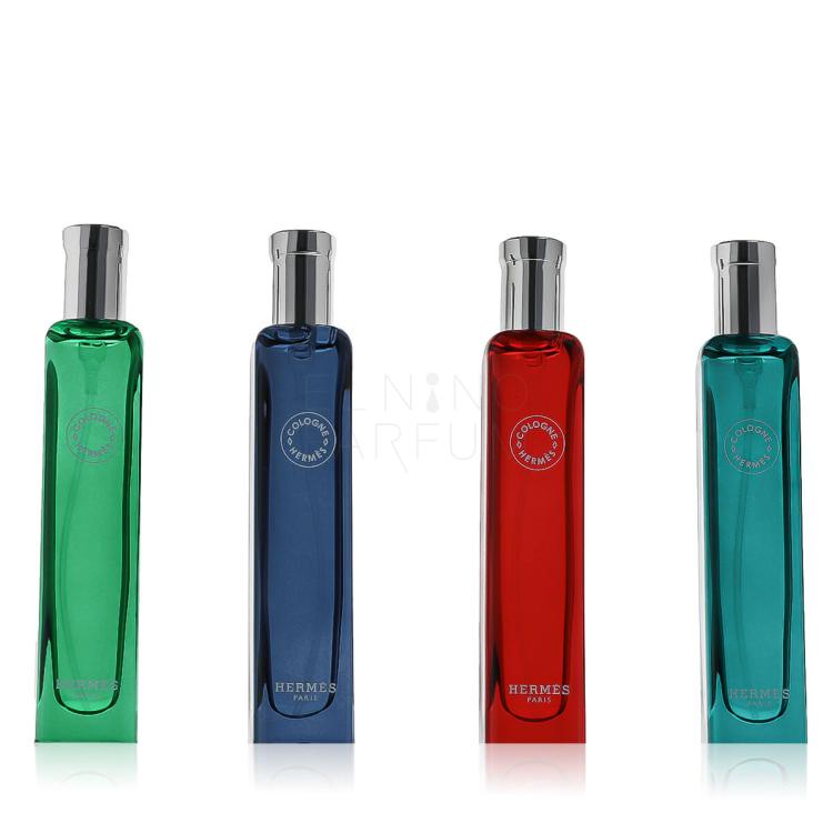 Hermes Colognes Collection Zestaw EDC Eau de Basilic Pourpre 15 ml + EDC Eau de Citron Noir 15 ml + EDC Eau de Rhubarbe Écarlate 15 ml + EDC Eau D'Orange Verte 15 ml