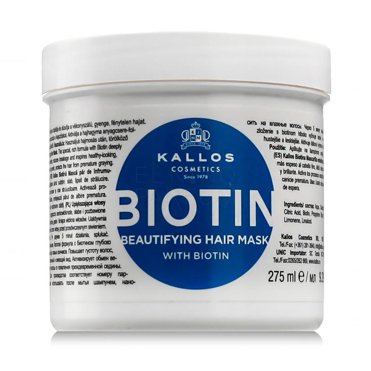 Kallos Cosmetics Biotin Maska do włosów dla kobiet 275 ml