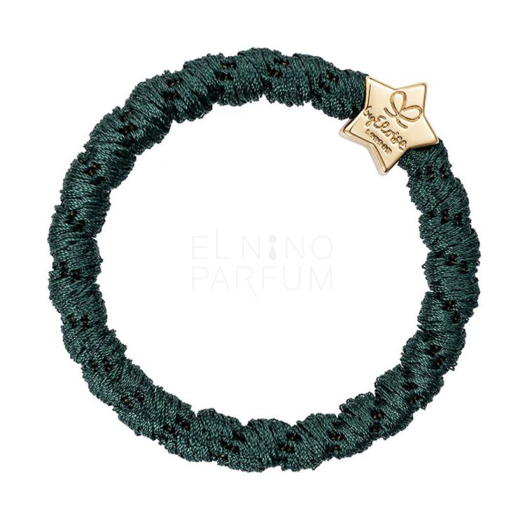 By Eloise London Woven Gold Star Gumka do włosów dla kobiet 1 szt Odcień Bottle Green