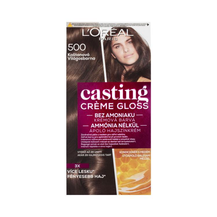 L&#039;Oréal Paris Casting Creme Gloss Farba do włosów dla kobiet 48 ml Odcień 500 Medium Brown