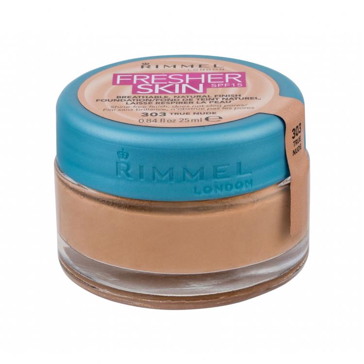 Rimmel London Fresher Skin SPF15 Podkład dla kobiet 25 ml Odcień 303 True Nude