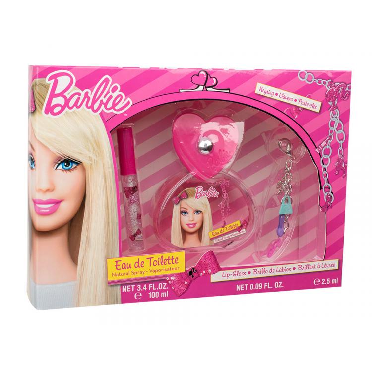 Barbie Barbie Zestaw Edt 100 ml + Błyszczyk do ust 2,5 ml + Breloczek