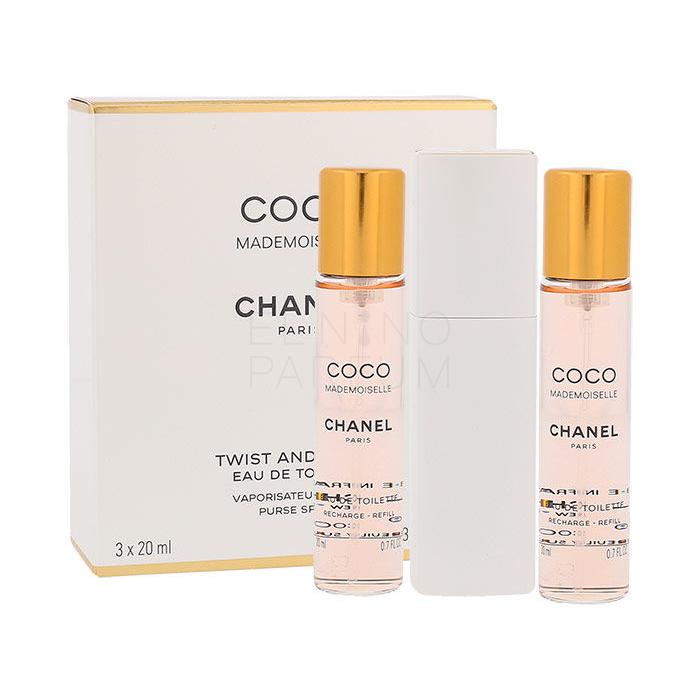Chanel Coco Mademoiselle 3x 20 ml Woda toaletowa dla kobiet Twist and Spray 20 ml Uszkodzone pudełko