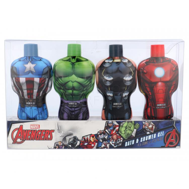 Marvel Avengers Zestaw Żel pod prysznic 4x 75 ml -  Hulk + Thor + Iron Man + Captain America