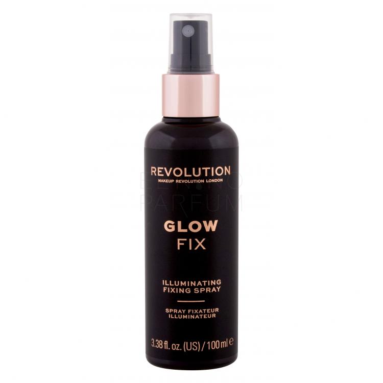 Makeup Revolution London Glow Fix Illuminating Fixing Spray Utrwalacz makijażu dla kobiet 100 ml