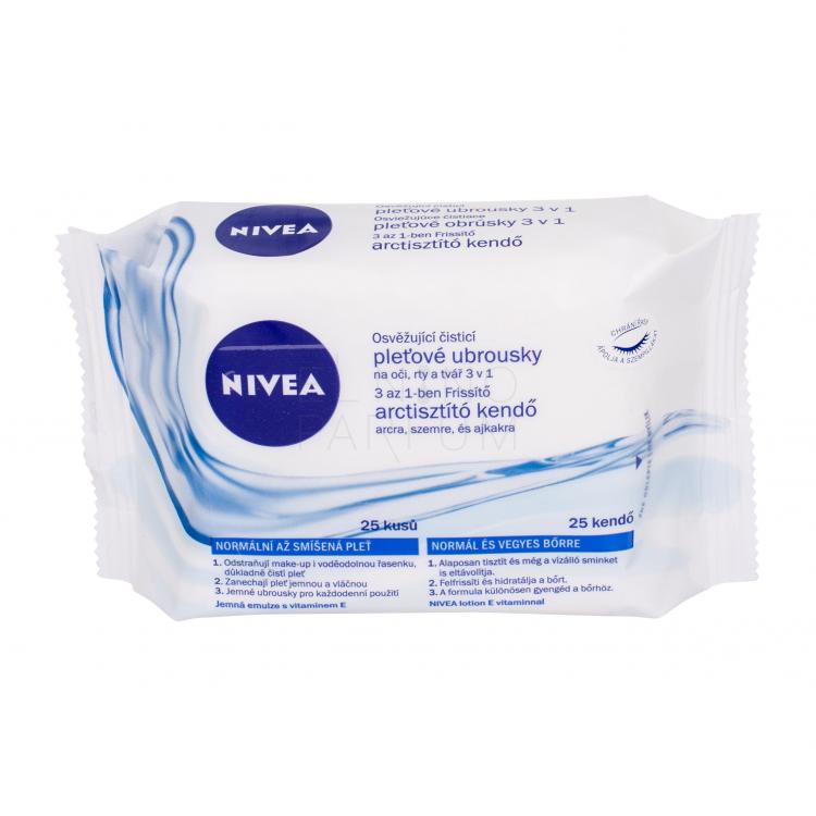 Nivea Cleansing Wipes Refreshing 3in1 Chusteczki oczyszczające dla kobiet 25 szt
