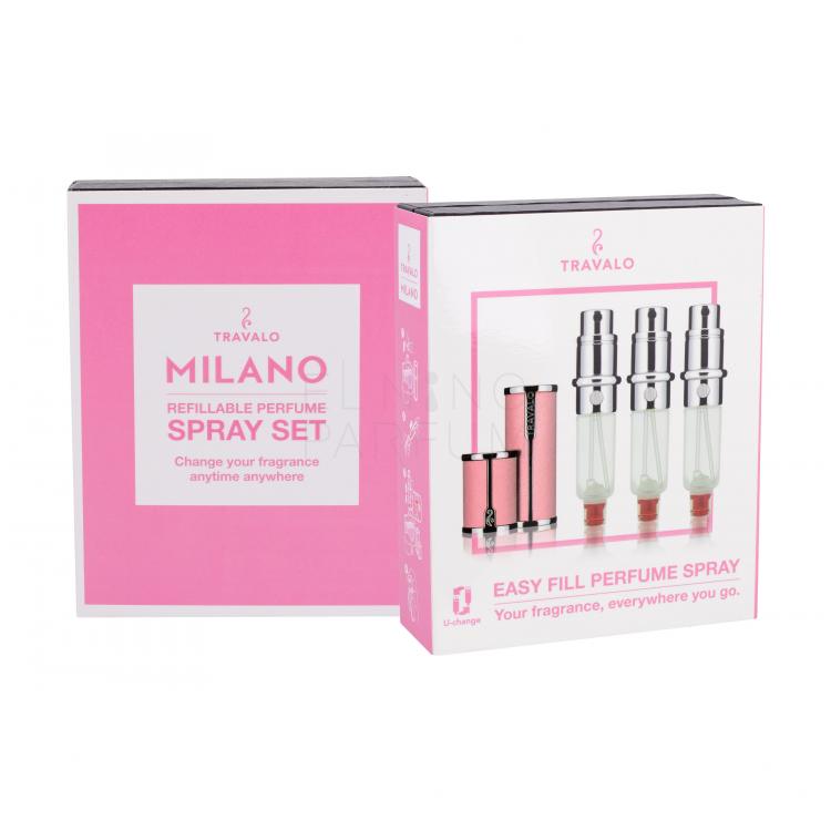 Travalo Milano Flakon z możliwością napełnienia 3x5 ml Odcień Pink
